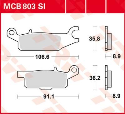 Obrázek produktu BRZDOVÉ DESTIČKY TRW MCB803SI MCB803SI