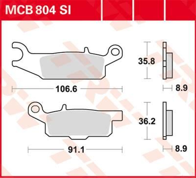 Obrázek produktu BRZDOVÉ DESTIČKY TRW MCB804SI MCB804SI