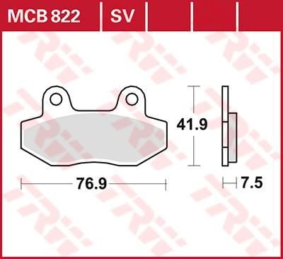 Obrázek produktu BRZDOVÉ DESTIČKY TRW MCB822 MCB822