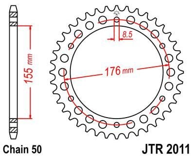 Obrázek produktu ZADNÍ ŘETĚZOVÉ KOLO 46T 530 JTR2011.46