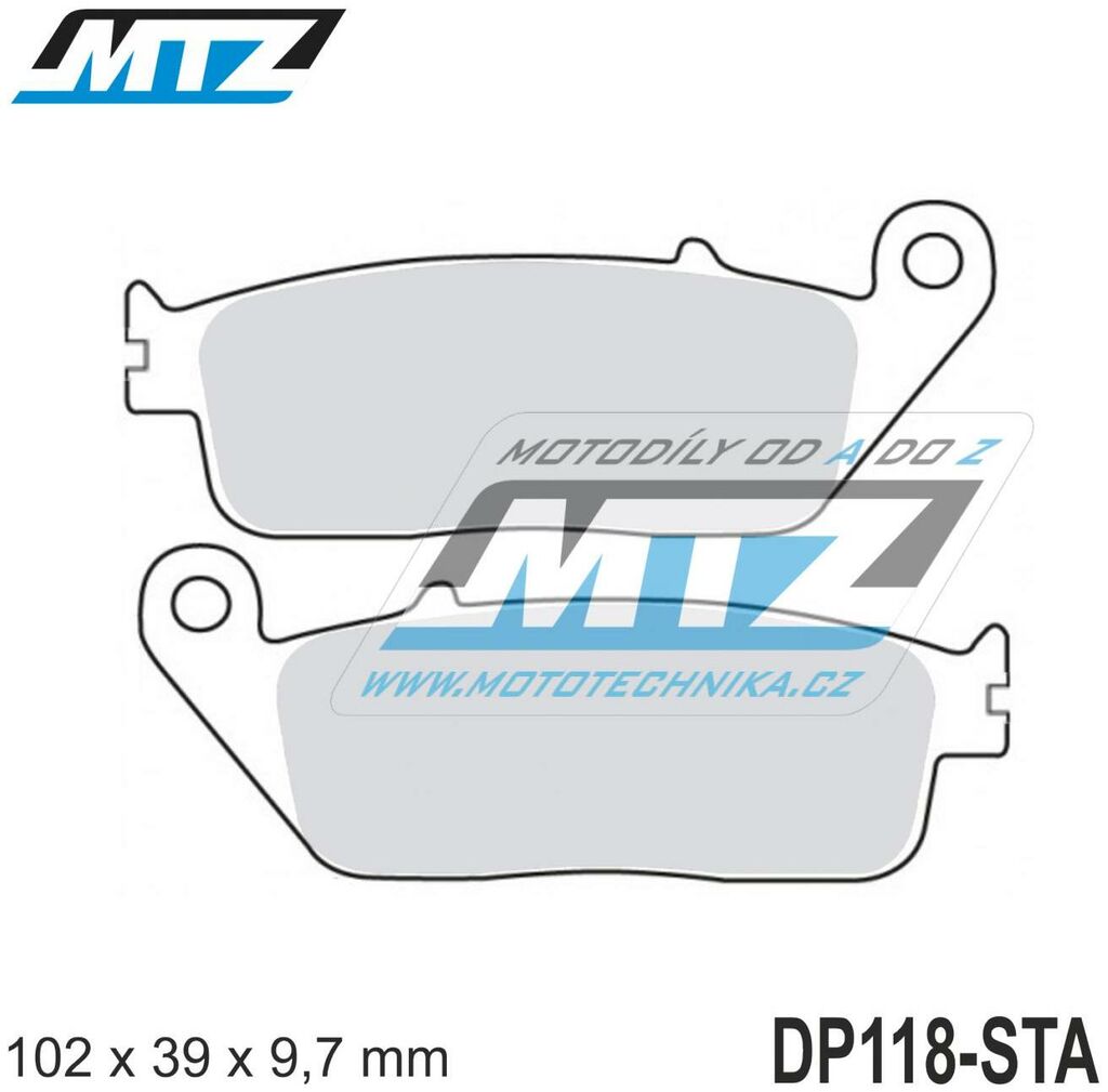 Obrázek produktu Destičky brzdové DP118-STA - směs Standard (dp118-sta) DP118-STA