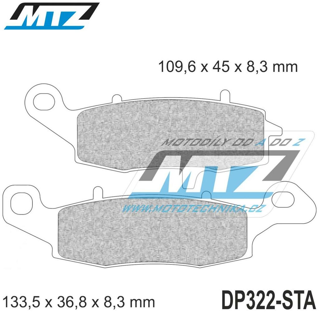 Obrázek produktu Destičky brzdové DP322-STA - směs Standard DP322-STA