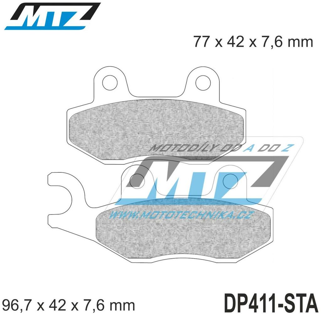 Obrázek produktu Destičky brzdové DP411-STA - směs Standard DP411-STA