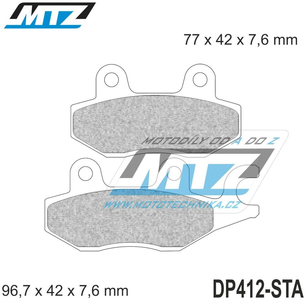 Obrázek produktu Destičky brzdové DP412-STA - směs Standard DP412-STA