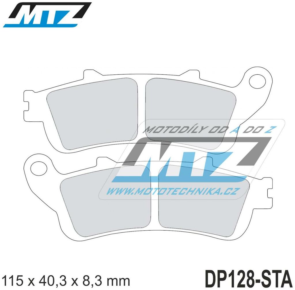 Obrázek produktu Destičky brzdové DP128-STA - směs Standard DP128-STA