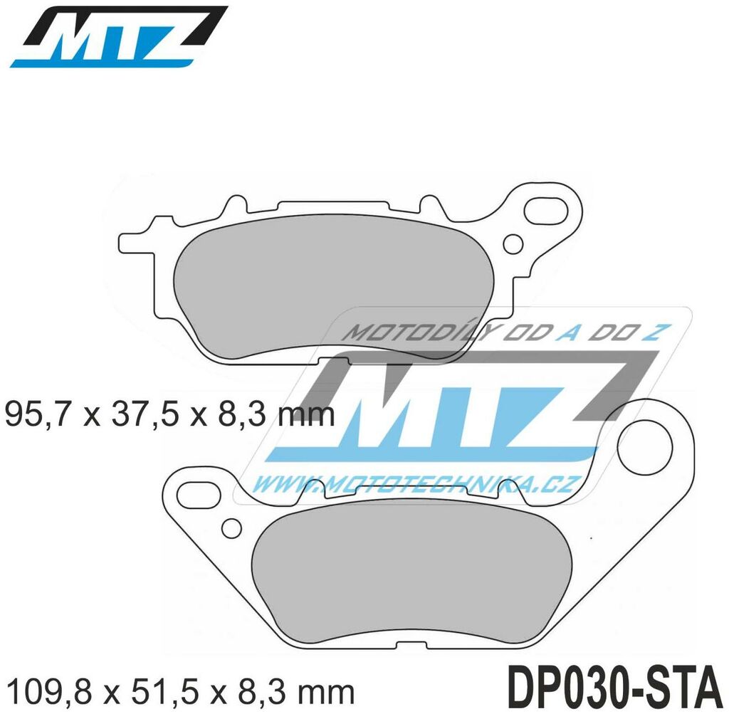 Obrázek produktu Destičky brzdové DP030-STA - směs Standard DP030-STA