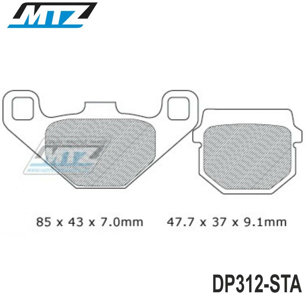 Obrázek produktu Destičky brzdové DP312-STA - směs Standard DP312-STA
