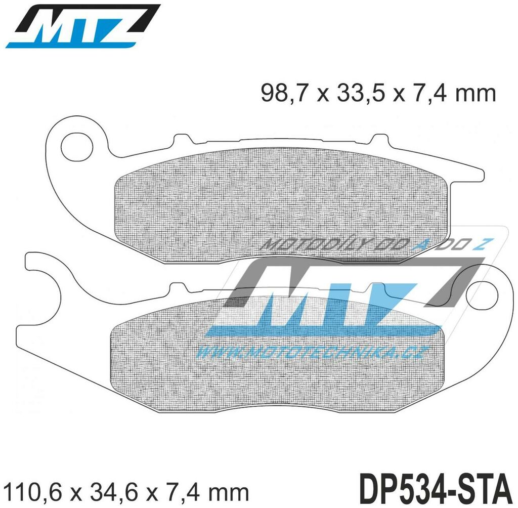 Obrázek produktu Destičky brzdové DP534-STA - směs Standard DP534-STA