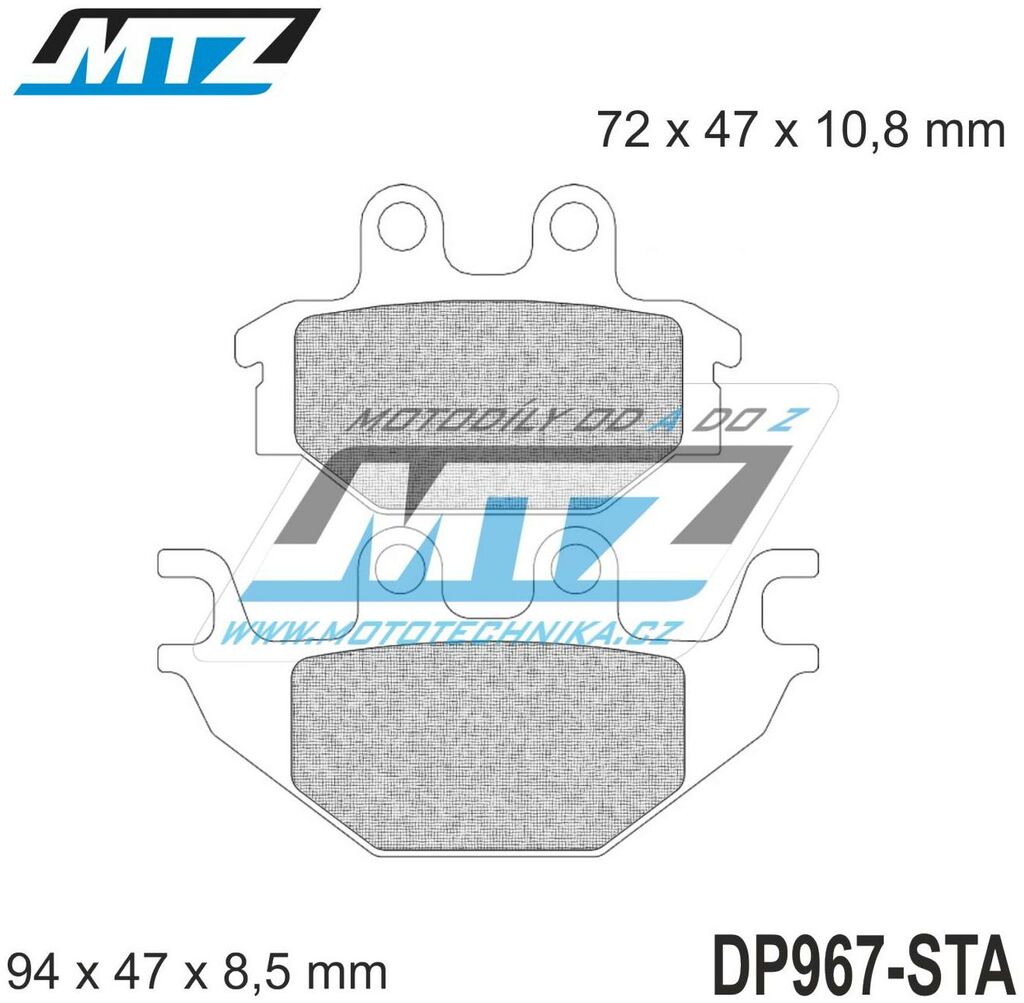 Obrázek produktu Destičky brzdové DP967-STA - směs Standard DP967-STA