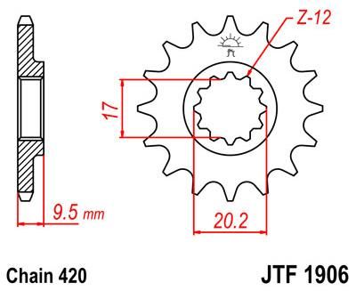 Obrázek produktu PŘEDNÍ ŘETĚZOVÉ KOLO 15T 420 JTF1906.15