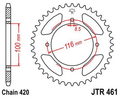 Obrázek produktu ZADNÍ ŘETĚZOVÉ KOLO 52T 420 JTR461.52