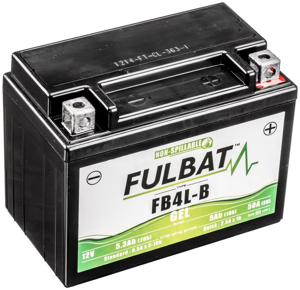 Obrázek produktu baterie 12V, FB4L-B GEL, 12V, 5Ah, 50A, bezúdržbová GEL technologie 120x70x92 FULBAT (aktivovaná ve výrobě) 550916