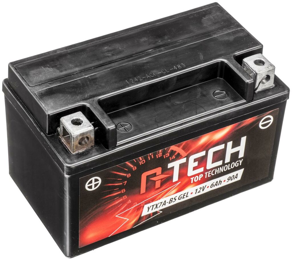 Obrázek produktu baterie 12V, YTX7A-BS GEL, 6Ah, 90A, bezúdržbová GEL technologie 150x87x94, A-TECH (aktivovaná ve výrobě)