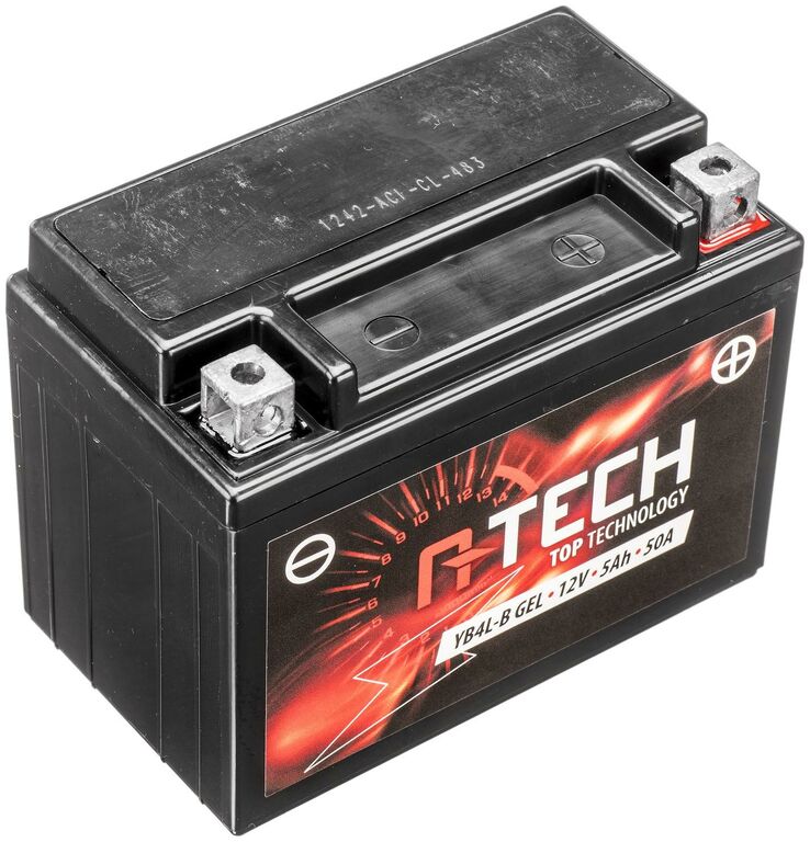 Obrázek produktu baterie 12V, YB4L-B GEL, 5Ah, 50A, bezúdržbová GEL technologie 120x70x92, A-TECH (aktivovaná ve výrobě)