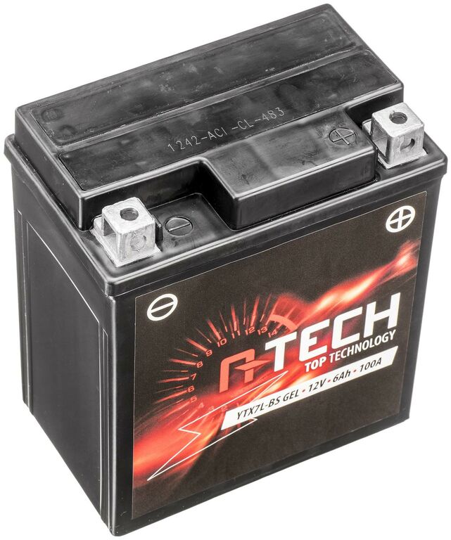 Obrázek produktu baterie 12V, YTX7L-BS GEL, 6Ah, 100A, bezúdržbová GEL technologie 113x70x130, A-TECH (aktivovaná ve výrobě)