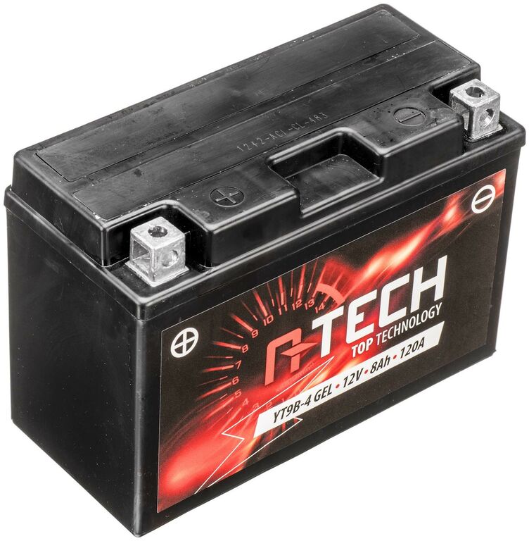 Obrázek produktu baterie 12V, YT9B-4 GEL, 8Ah, 120A, bezúdržbová GEL technologie 150x68x105, A-TECH (aktivovaná ve výrobě) 820642