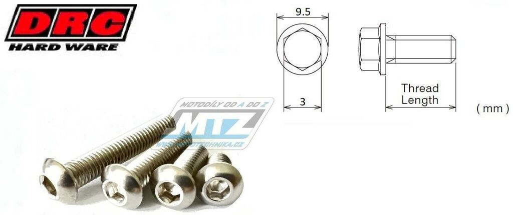 Obrázek produktu Šroub OCEL TAPER - Steel Taper Bolt - D58-31-510 - M5x10mm - stříbrný DF5831510