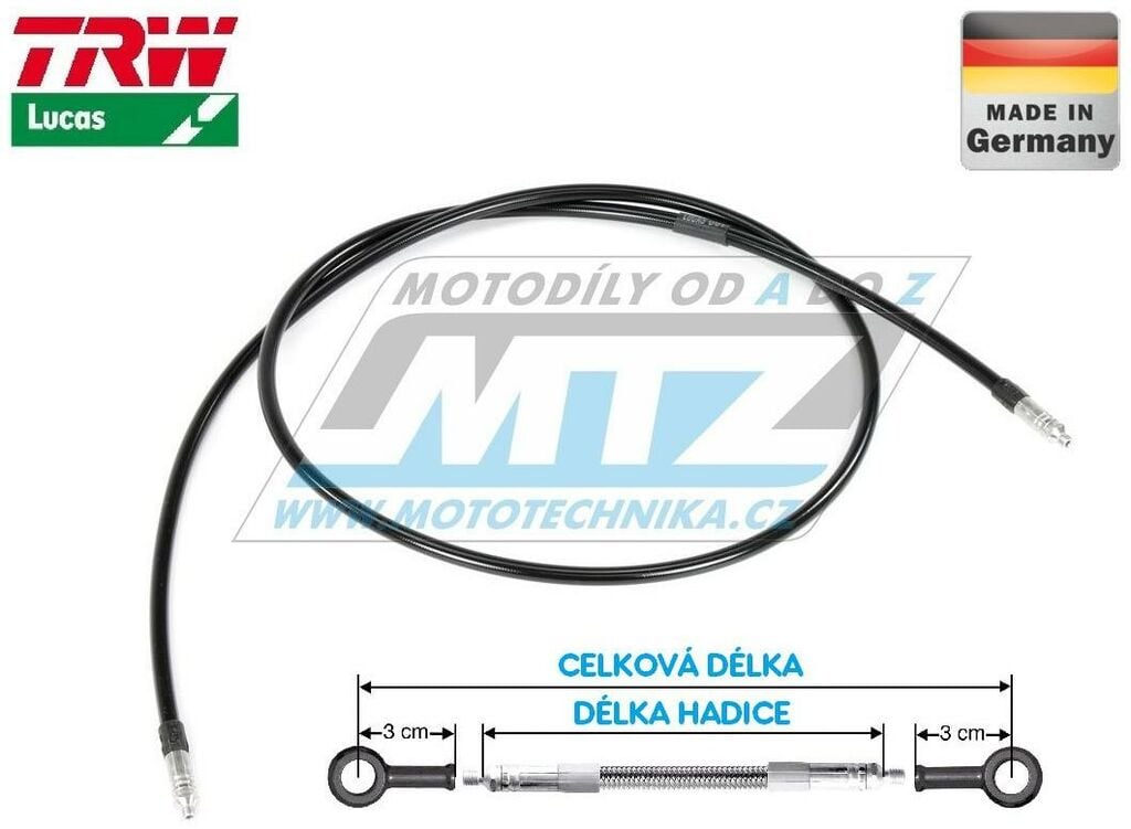 Obrázek produktu Brzdová hadice TRW VarioFlex MV140 (délka 140cm bez koncovek) - černá LUMVX140S