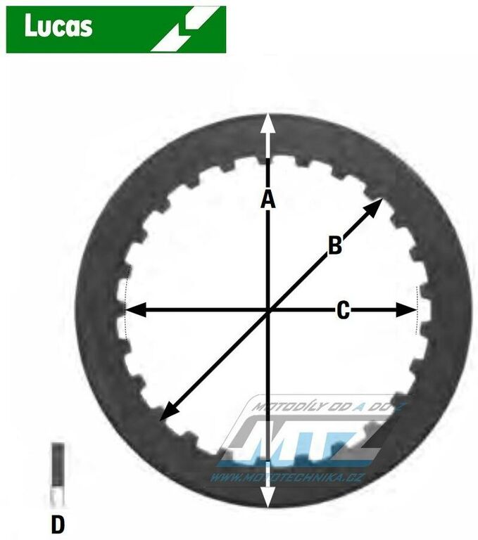 Obrázek produktu Lamely spojkové plechové (meziplechy) Lucas MES313-3 - Yamaha SR125SE / 96-03 + TW125 Trailway / 99-02 LUMES313-3