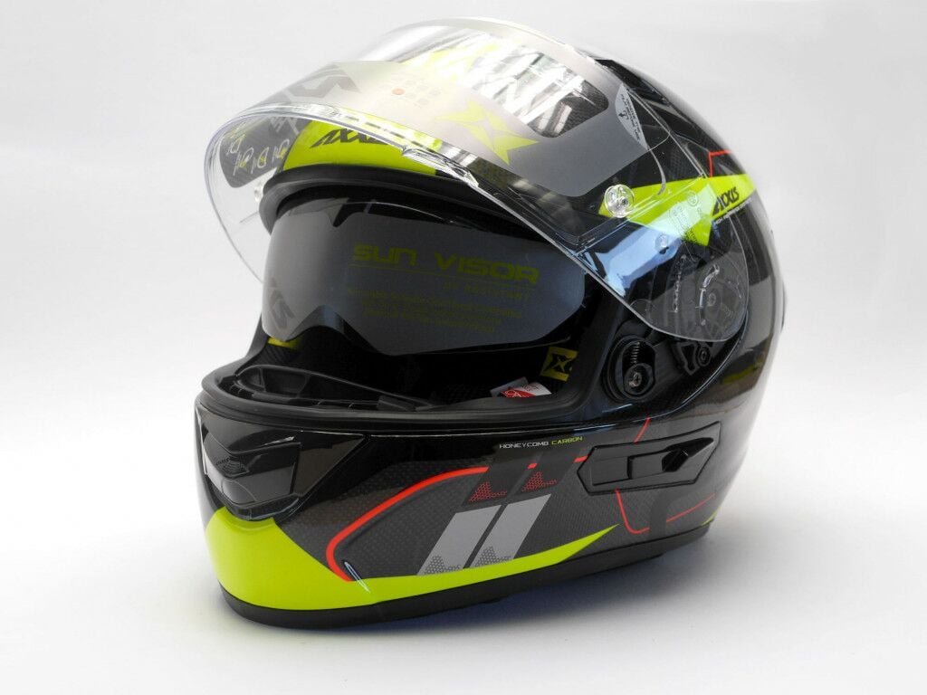 Obrázek produktu Integrální helma AXXIS RACER GP CARBON SV spike a3 lesklá fluor žlutá S 42327140334