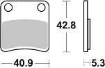 Obrázek produktu brzdové destičky pro parkovací brzdu, BRAKING (semi-metalická směs SM1) 2 ks v balení 983SM1