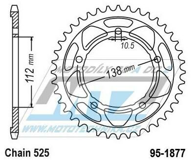 Obrázek produktu Rozeta ocelová (převodník) 1877-47zubů MTZ - Yamaha YZF-R1 / 15-21 + YZFR1 + 900 Nikken (MXT850) / 18-20 + 900 Nikken GT (MXT850D) / 20 95-1877-47