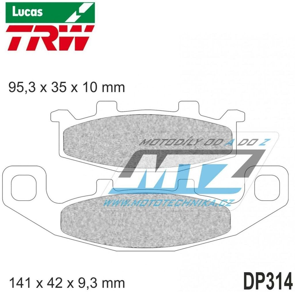 Obrázek produktu Destičky brzdové DP314-LU TRW Lucas MCB569 - směs Allround DP314-LU