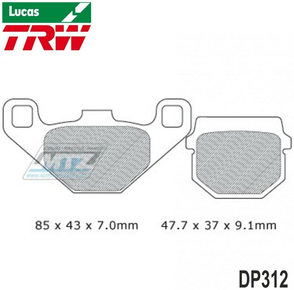Obrázek produktu Destičky brzdové DP312-LUEC TRW Lucas MCB519EC - směs Allround Economy DP312-LUEC