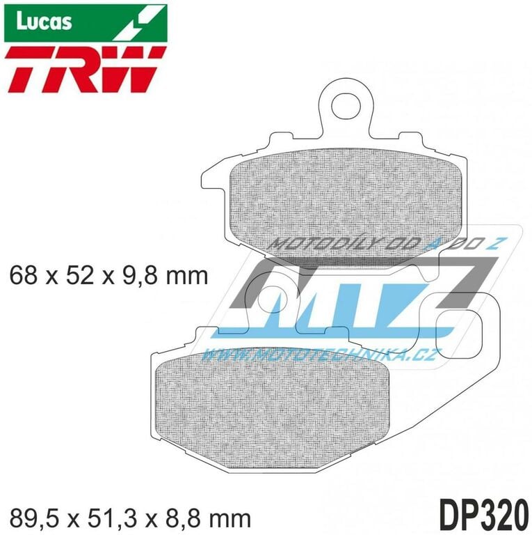 Obrázek produktu Destičky brzdové DP320-LU TRW Lucas MCB662 - směs Allround DP320-LU