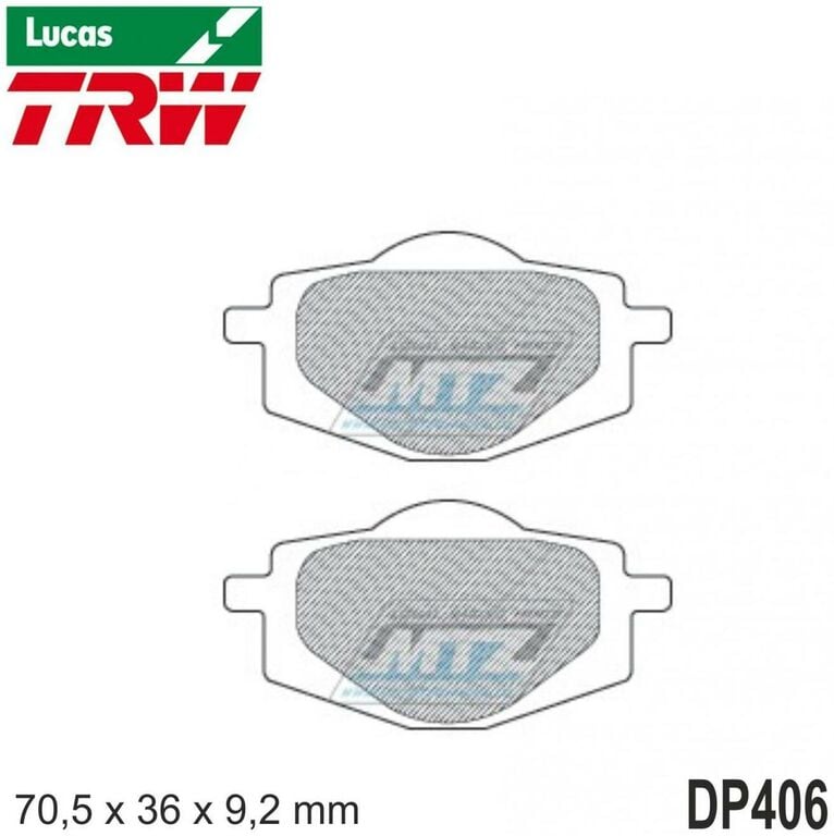 Obrázek produktu Destičky brzdové DP406-LUEC TRW Lucas MCB539EC - směs Allround Economy DP406-LUEC