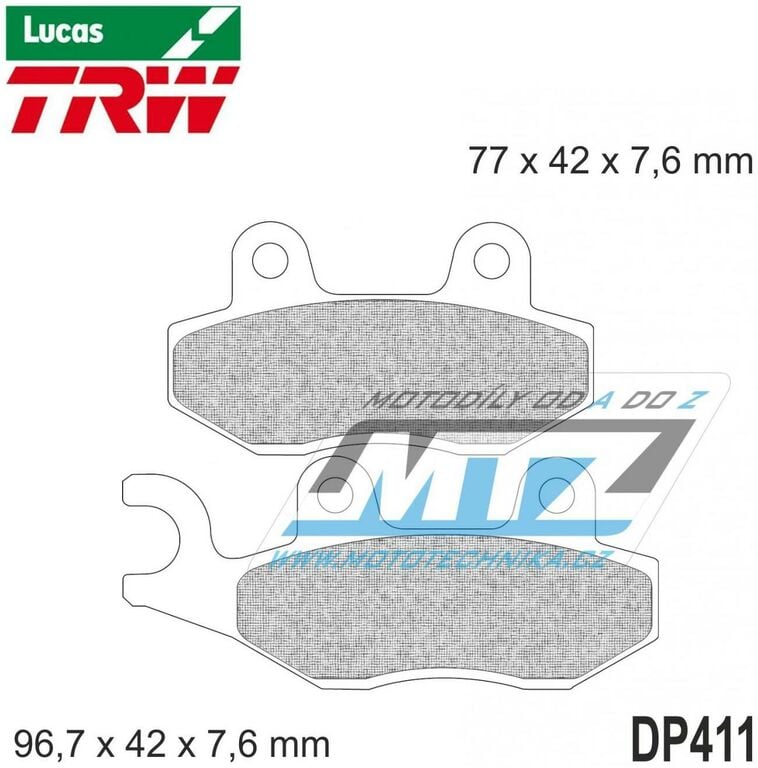 Obrázek produktu Destičky brzdové DP411-LUSI TRW Lucas MCB582SI - směs Sinter Offroad DP411-LUSI