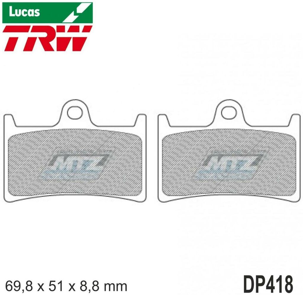Obrázek produktu Destičky brzdové DP418-LU TRW Lucas MCB611 - směs Allround DP418-LU
