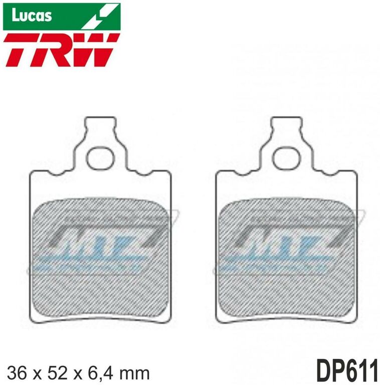 Obrázek produktu Destičky brzdové DP611-LU TRW Lucas MCB552 - směs Allround DP611-LU