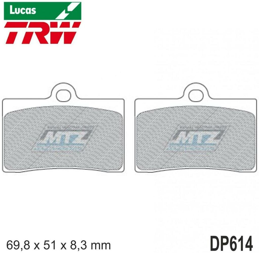 Obrázek produktu Destičky brzdové DP614-LU TRW Lucas MCB540 - směs Allround DP614-LU