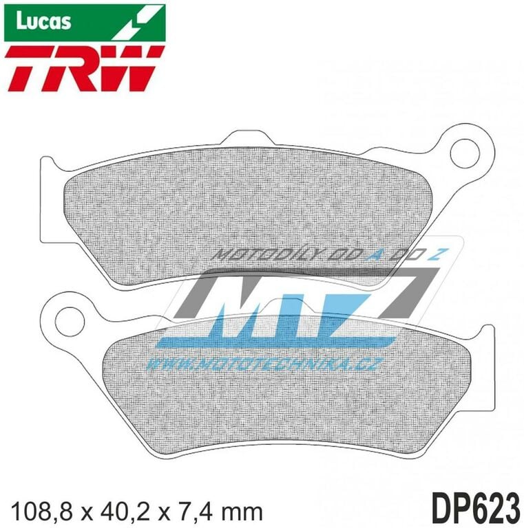 Obrázek produktu Destičky brzdové DP623-LUSV TRW Lucas MCB671SV - směs Sinter Road DP623-LUSV