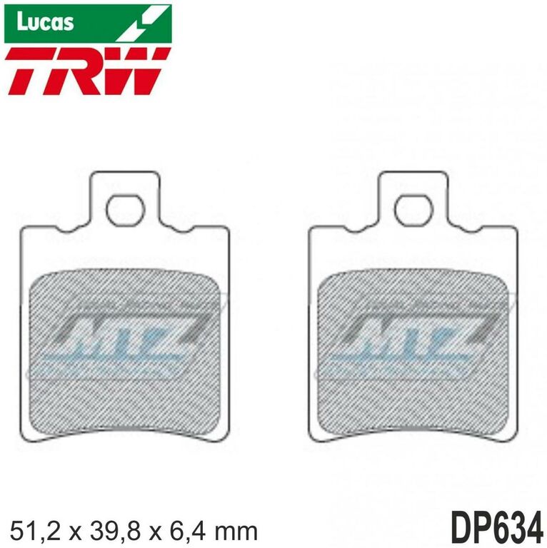 Obrázek produktu Destičky brzdové DP634-LUEC TRW Lucas MCB644EC - směs Allround Economy DP634-LUEC