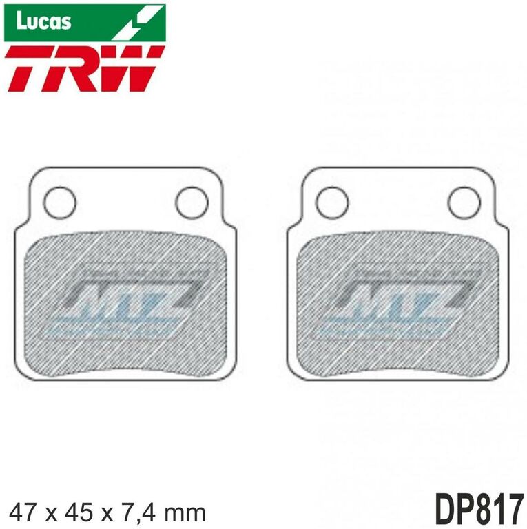 Obrázek produktu Destičky brzdové DP817-LUSI TRW Lucas MCB626SI - směs Sinter Offroad DP817-LUSI