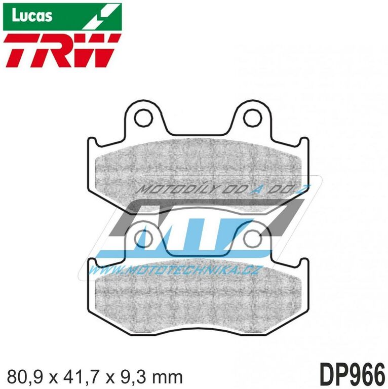 Obrázek produktu Destičky brzdové DP966-LU TRW Lucas MCB685 - směs Allround DP966-LU