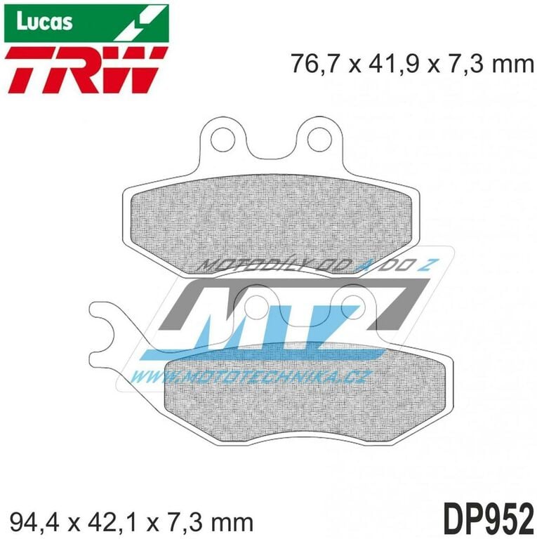 Obrázek produktu Destičky brzdové DP952-LUEC TRW Lucas MCB734EC - směs Allround Economy DP952-LUEC