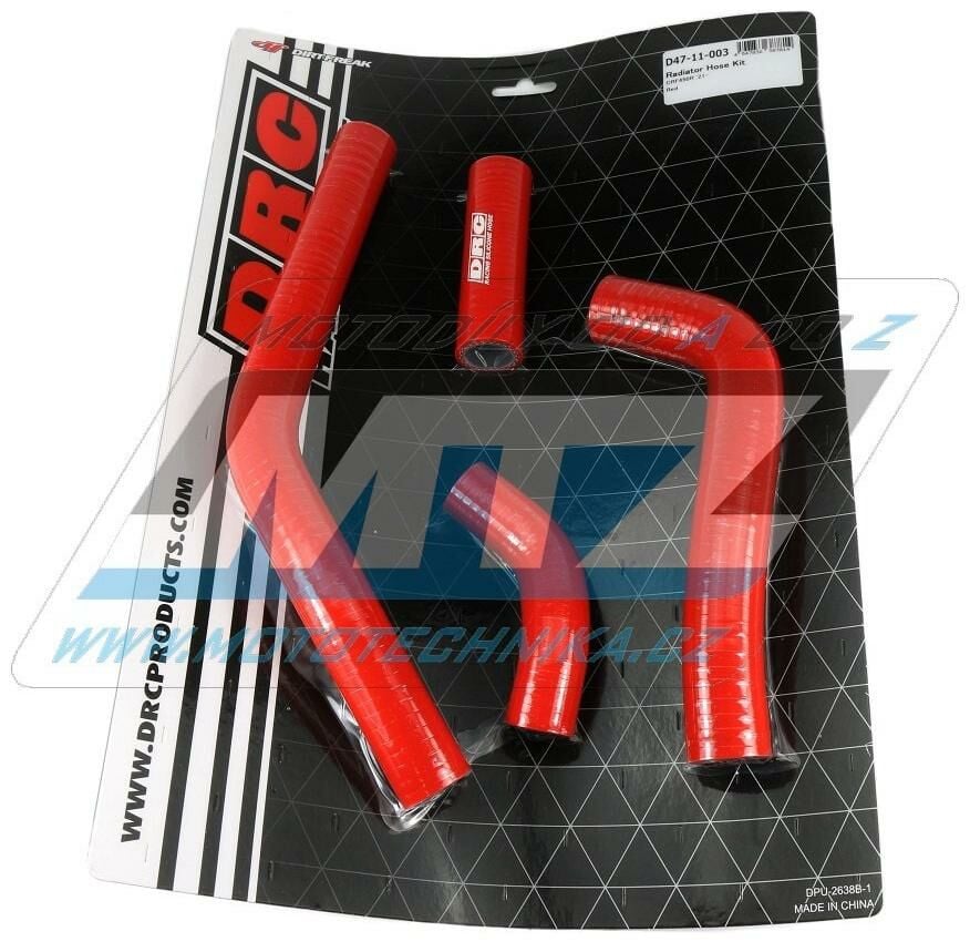 Obrázek produktu Hadice chladiče DRC RADIATOR HOSE KIT - DRC D47-11-003 - Honda CRF450R / 21-23 - červené (sada 4ks) DF4711003