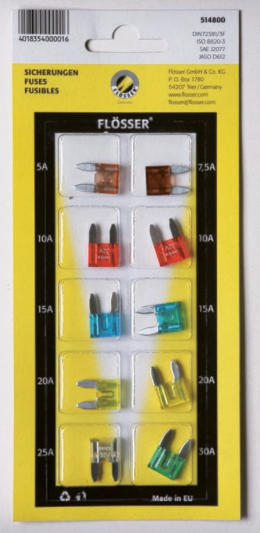 Obrázek produktu POJISTKY MINI 10KS KARTA 514800