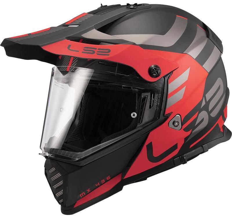 Obrázek produktu LS2 MX436 Pioneer EVO ADVENTURER Matt Black Red 404364031-MASTER