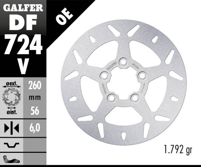 Obrázek produktu PEVNÝ KULATÝ BRZDOVÝ KOTOUČ DF724V