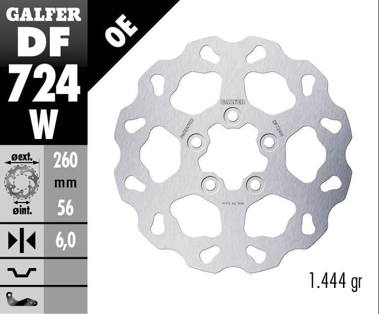 Obrázek produktu PEVNÁ VLNA BRZDOVÉHO KOTOUČE DF724W