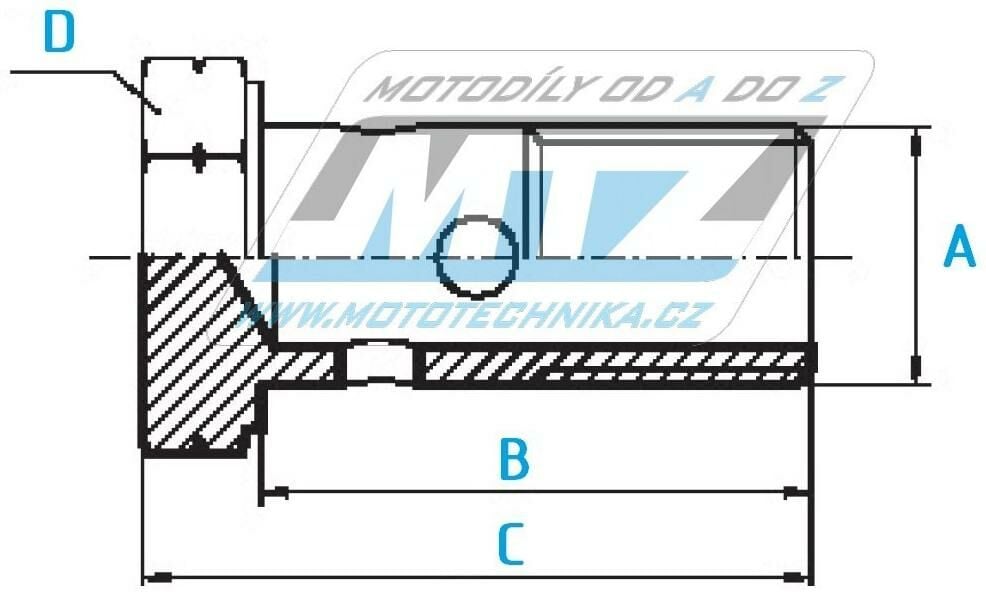 Obrázek produktu Šroub průtokový (šroub dutý) M10x1,25x23 hliníkový - barva zlatá LUMCH901G