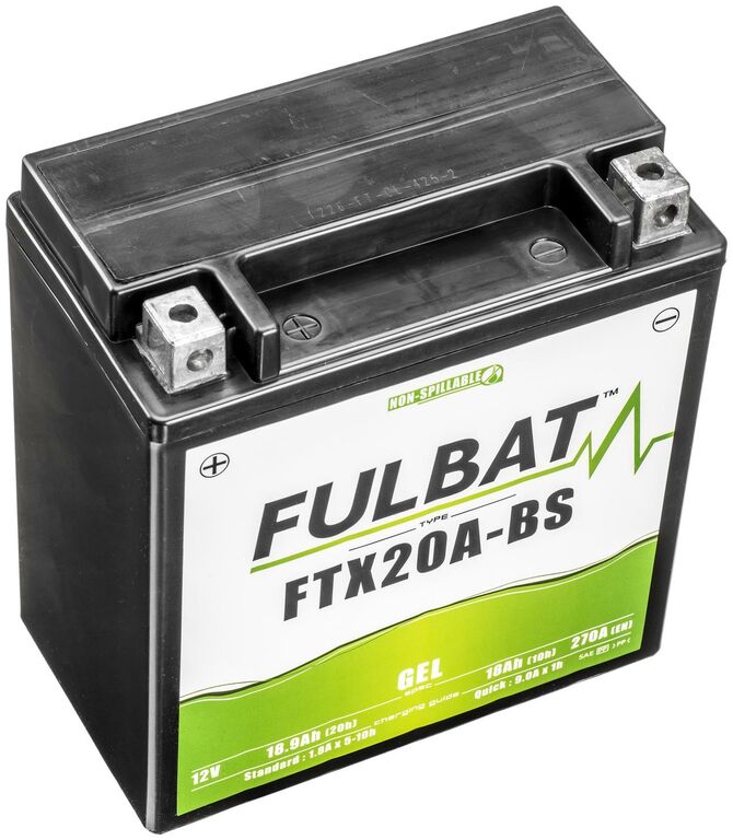 Obrázek produktu baterie 12V, FTX20A-BS GEL, 12V, 18Ah, 270A, bezúdržbová GEL technologie 150x87x161 FULBAT (aktivovaná ve výrobě)