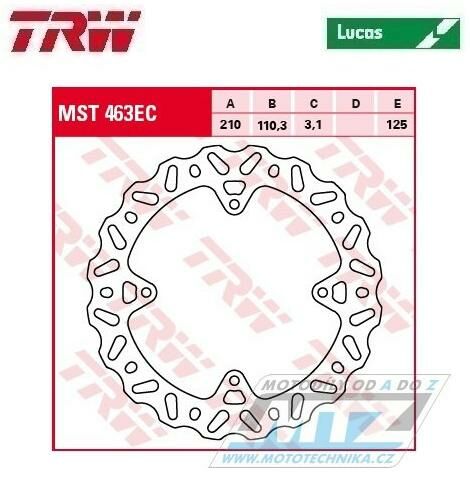 Obrázek produktu Kotouč brzdový TRW MST463EC (210/110,3/4D) - Husqvarna TC85 / 14-20 + KTM SX85 / 11-20 + SX105 / 11-12 + Freeride250+Freeride 350 K-R524LUEC