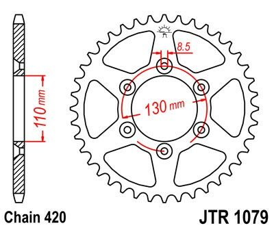 Obrázek produktu Řetězová rozeta JT JTR 1079-53 53 zubů, 420 JTR1079.53