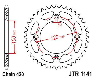 Obrázek produktu Řetězová rozeta JT JTR 1141-60 60 zubů, 420 JTR1141.60