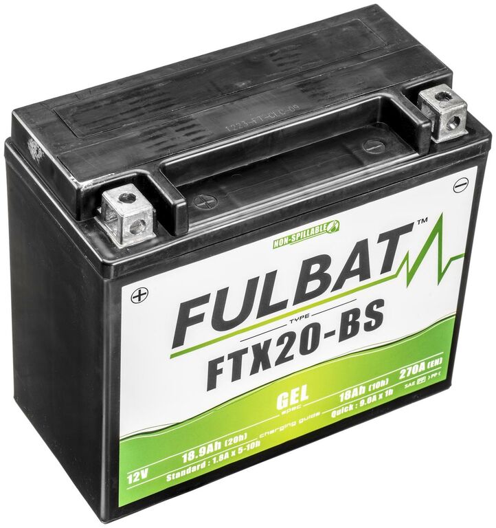 Obrázek produktu baterie 12V, FTX20-BS GEL, 12V, 18Ah, 270A, bezúdržbová GEL technologie 175x87x155 FULBAT (aktivovaná ve výrobě)
